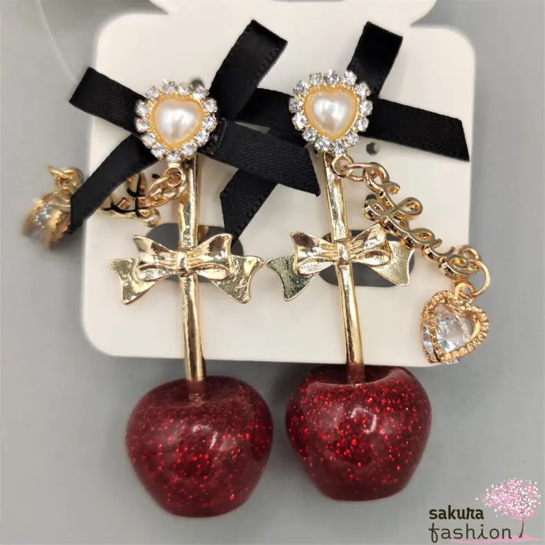Liz Lisa | Cherry Earrings (clips) | 111-9006-0 (black