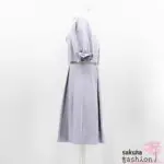 Eat.Me Kleid Grau Rosenknöpfe Weiß Nackenausschnitt Choker Harness Fetischkleid Kurz Mini Japan