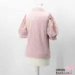 Liz Lisa Blusenshirt Bluse Shirt Gerippt Rosa Puffärmel Herzen Schleifenkragen Schleife Stickerei Zierknöpfe Gold Borde Japan Kawaii