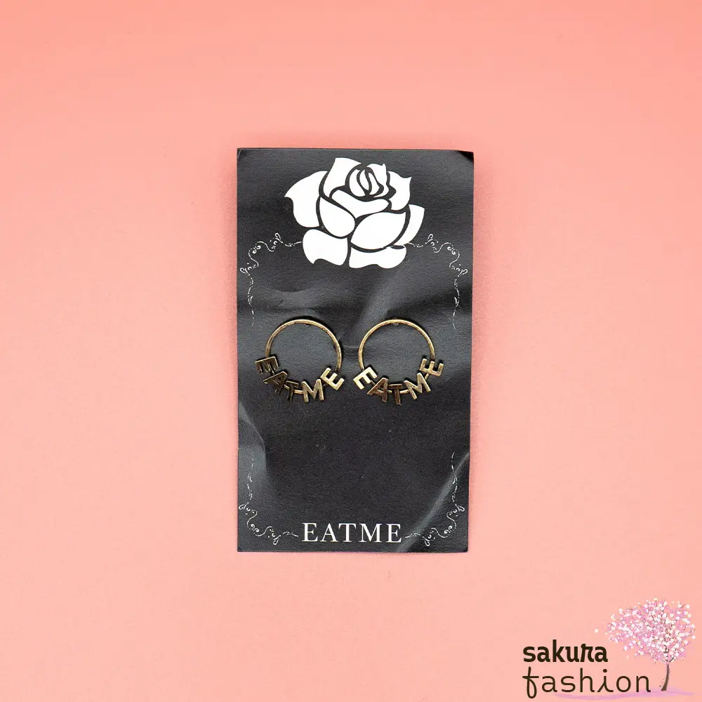 Eat.Me Ohrringe Logo Ring Gold Ohrstecker Japan