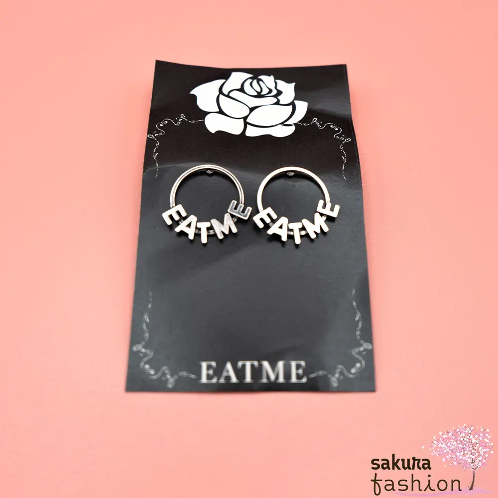 Eat.Me Ohrringe Logo Ring Silber Ohrstecker Japan