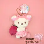 San-X Rilakkuma Korilakkuma Anhänger Plüschtier Stofftier Bär Weiß Katze Erdbeere Rosa Pink