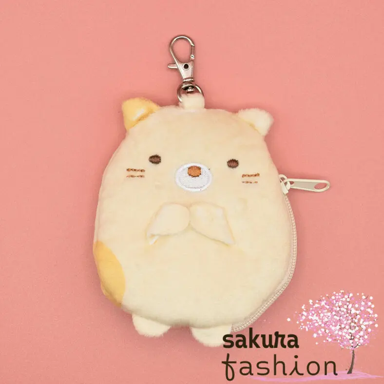 San-X Schlüsseletui Sumikko Gurashi Katze Neko Gelb Beige