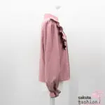 Ank Rouge Bluse Rosa Langarm Lochausschnitt Herz Zierknöpfe Rüschen Stehkragen Perlen Weiß Schwarz Japan Kawaii Feminin