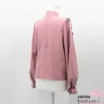 Ank Rouge Bluse Rosa Langarm Lochausschnitt Herz Zierknöpfe Rüschen Stehkragen Perlen Weiß Schwarz Japan Kawaii Feminin