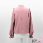 Ank Rouge Bluse Rosa Langarm Lochausschnitt Herz Zierknöpfe Rüschen Stehkragen Perlen Weiß Schwarz Japan Kawaii Feminin