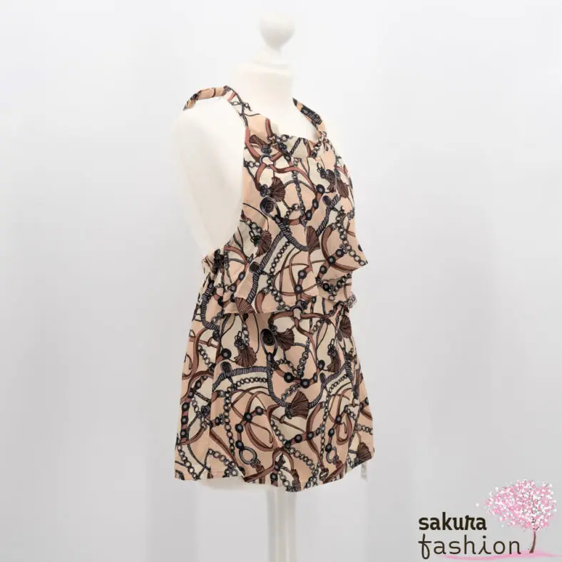 RESEXXY | Neckholder Bluse 1522404647 mit Muster sakura (schwarz/beige) - | fashion®