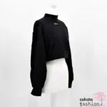 EATME cropped Pullover Schwarz Rückenausschnitt Schleife Schleifenband Rückenfrei Bestickt Langarm Japan Kawaii Feminin Sexy back design suit top
