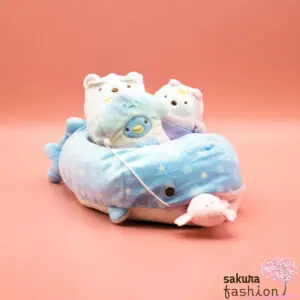San-X Walhai Jinbesan Hase Umi Usagi Plüschtier Stofftier Aufbewahrungsbox Aufbewahrung Zubehör Mochi Bestickt Blau Rosa Punkte Sterne Japan Kawaii plush multi tray