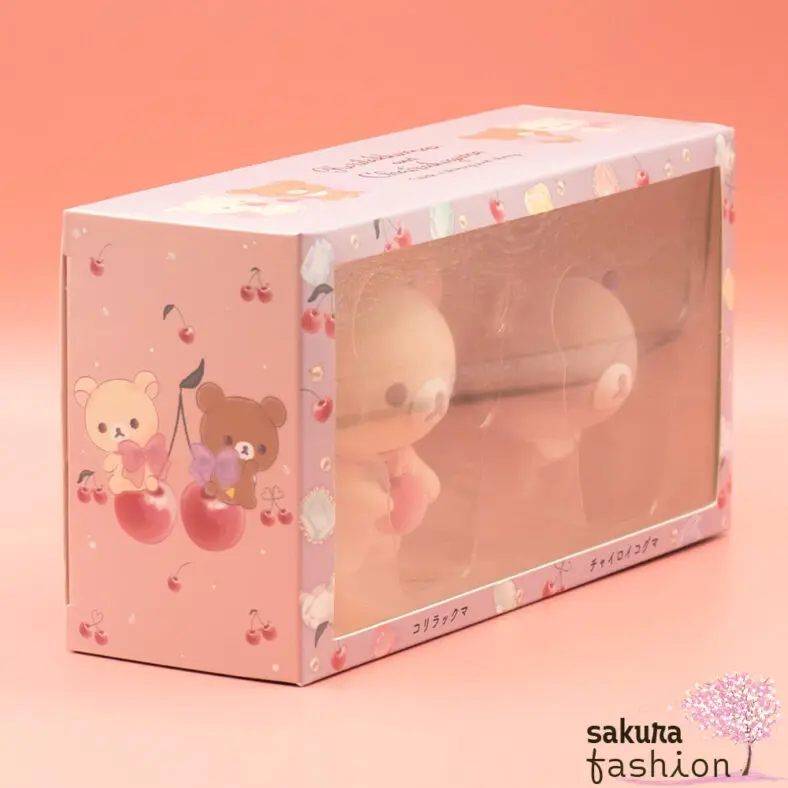 San-X Figuren Chairoikoguma Braun Korilakkuma Weiß Bär Kirschendetail Schmuckstein Juwel Japan Kawaii Accessoire glitter figure set korikog Jewel cherry