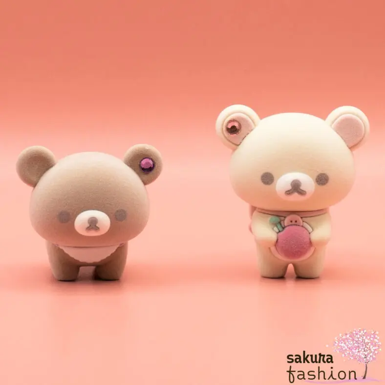 San-X Figuren Chairoikoguma Braun Korilakkuma Weiß Bär Kirschendetail Schmuckstein Juwel Japan Kawaii Accessoire glitter figure set korikog Jewel cherry