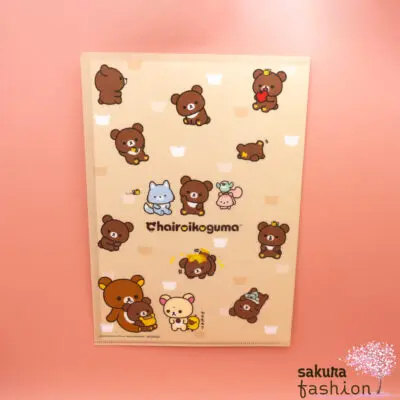 San-X Chairoikoguma Klarsichthülle Klarsichtfolie Bär Braun 7.Jubiliäum Din A4 Japan clear file 7.anniversary