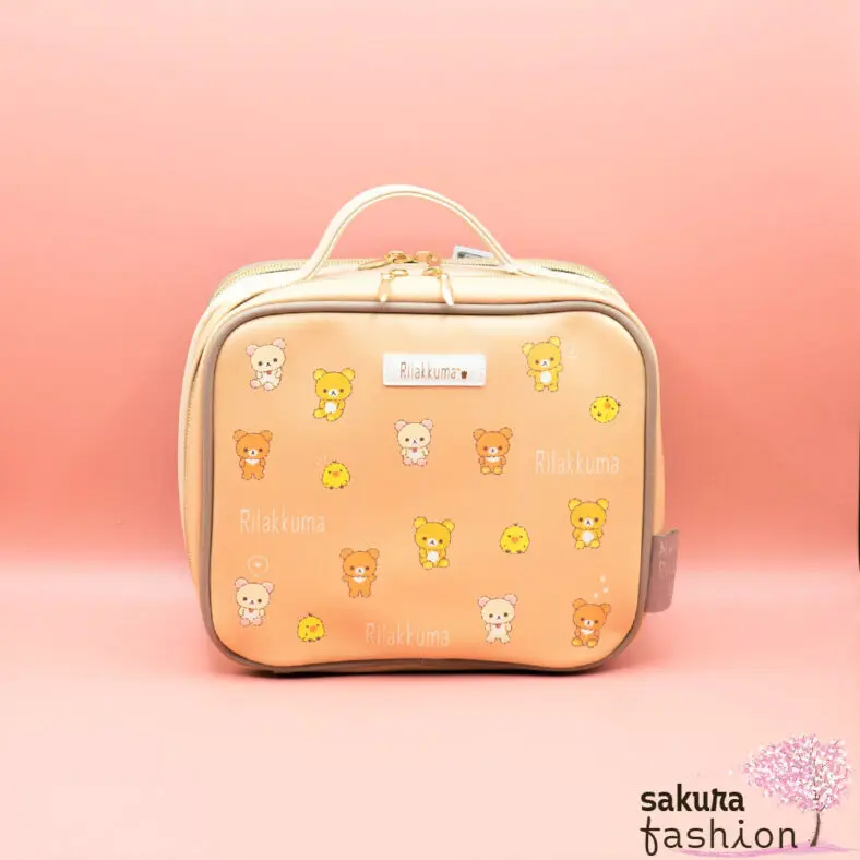 San-X Rilakkuma Tasche Aufbewahrungstasche Braun Tiermotin Bär Rilakkuma Chairoikoguma Korilakkuma Weiß Küken Vogel Kiioritori Gelb Japan Kawaii storage pouch at home (always together - rilakkuma home)