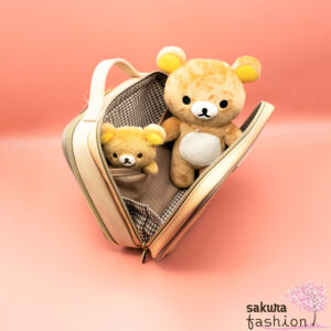 San-X Rilakkuma Tasche Aufbewahrungstasche Braun Tiermotin Bär Rilakkuma Chairoikoguma Korilakkuma Weiß Küken Vogel Kiioritori Gelb Japan Kawaii storage pouch at home (always together - rilakkuma home)