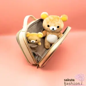 San-X Rilakkuma Tasche Aufbewahrungstasche Braun Tiermotin Bär Rilakkuma Chairoikoguma Korilakkuma Weiß Küken Vogel Kiioritori Gelb Japan Kawaii storage pouch at home (always together - rilakkuma home)