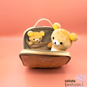 San-X Rilakkuma Tasche Aufbewahrungstasche Braun Tiermotin Bär Rilakkuma Chairoikoguma Korilakkuma Weiß Küken Vogel Kiioritori Gelb Japan Kawaii storage pouch at home (always together - rilakkuma home)