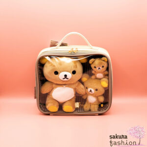 San-X Rilakkuma Tasche Aufbewahrungstasche Braun Tiermotin Bär Rilakkuma Chairoikoguma Korilakkuma Weiß Küken Vogel Kiioritori Gelb Japan Kawaii storage pouch at home (always together - rilakkuma home)