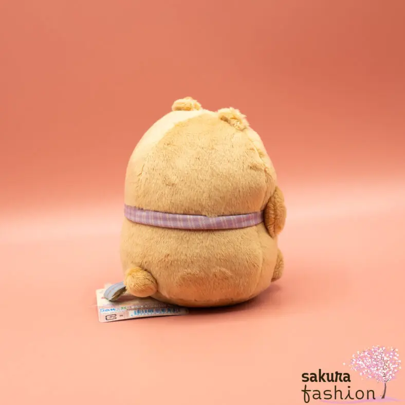 San-X Sumikko Gurashi Katze Neko Beige Bärenkostüm Braun Schleife Lila Kariert Weich Kuschelig Flauschig Japan Kawaii collect stuffed animals (at home bear café, cat)
