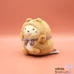 San-X Sumikko Gurashi Katze Neko Beige Bärenkostüm Braun Schleife Lila Kariert Weich Kuschelig Flauschig Japan Kawaii collect stuffed animals (at home bear café, cat)