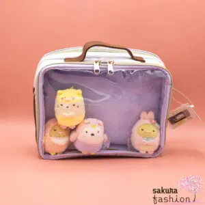 San-X Sumikko Gurashi Umhängetasche Lila Braun Motiv Katze Neko Eidechse Tokage Schweinekotelett Tonkatsu Eisbär Shirokuma Pinguin Penguin? Ebifurai No Shippo Garnenschwanz Japan Kawaii sumikore bag (purple)