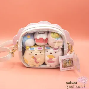 San-X Sumikko Gurashi Umhängetasche Rosa Muschelform Klein Glitzer Motiv Katze Neko Eidechse Tokage Schweinekotelett Tonkatsu Eisbär Shirokuma Pinguin Penguin? Ebifurai No Shippo Garnenschwanz Tapioca Meerjungfrau Japan Kawaii sumikore mini bag (umiko lagoon)