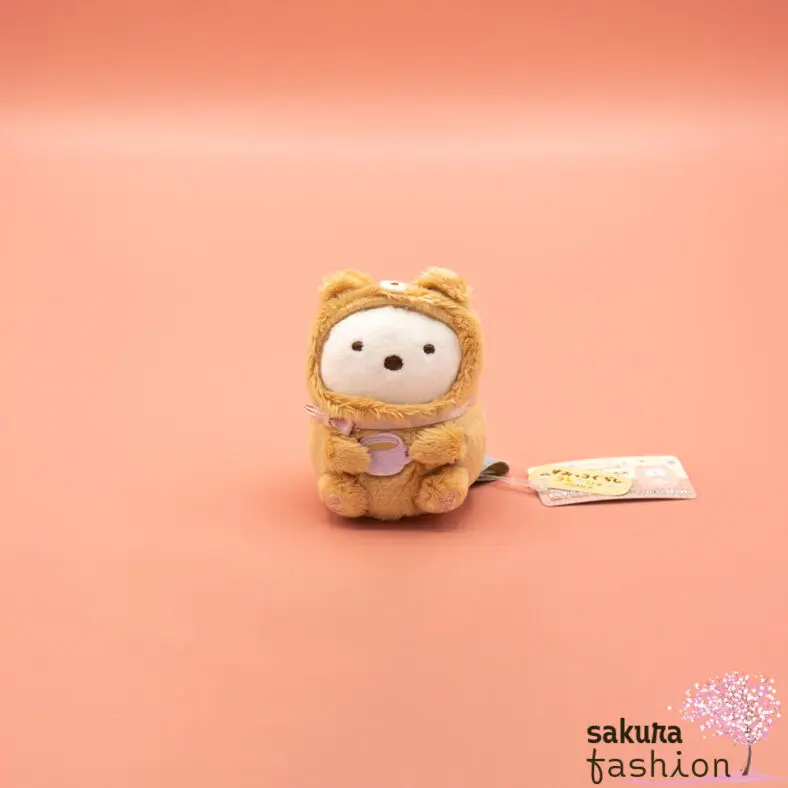 San-X Sumikko Gurashi Eisbär Shirokuma Beige Bärenkostüm Braun Schleife Rosa Weich Kuschelig Flauschig Japan Kawaii tenori stuffed animals (at home bear cafe, Shirokuma)