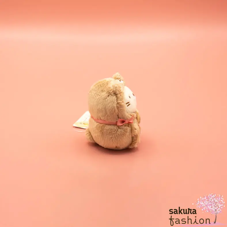 San-X Sumikko Gurashi Katze Neko Beige Bärenkostüm Braun Schleife Rosa Weich Kuschelig Flauschig Japan Kawaii tenori stuffed animals (at home bear cafe, cat)