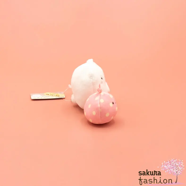 San-X Sumikko Gurashi Stofftier Set Eisbär Shirokuma Weiß Tuch Furoshiki Rosa Punkte Gelb Weich Japan Kawaii tenori plush toy (pair) (home café furoshiki & shirokuma)