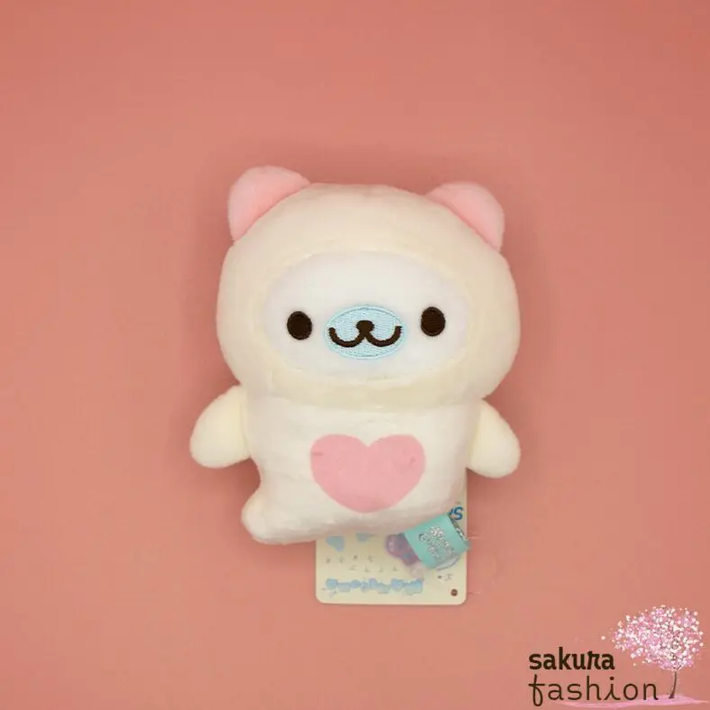 San-X Stofftier Weiße Robbe Mamegoma Verkleidet Ruderschneckenkostüm Beige Rosa Mochi Stoff Weich Knuddelig Plüschtier Japan Kawaii Super Mochimochi Plush Toy (I Love Fuyofuyo, Mamegoma Clione)