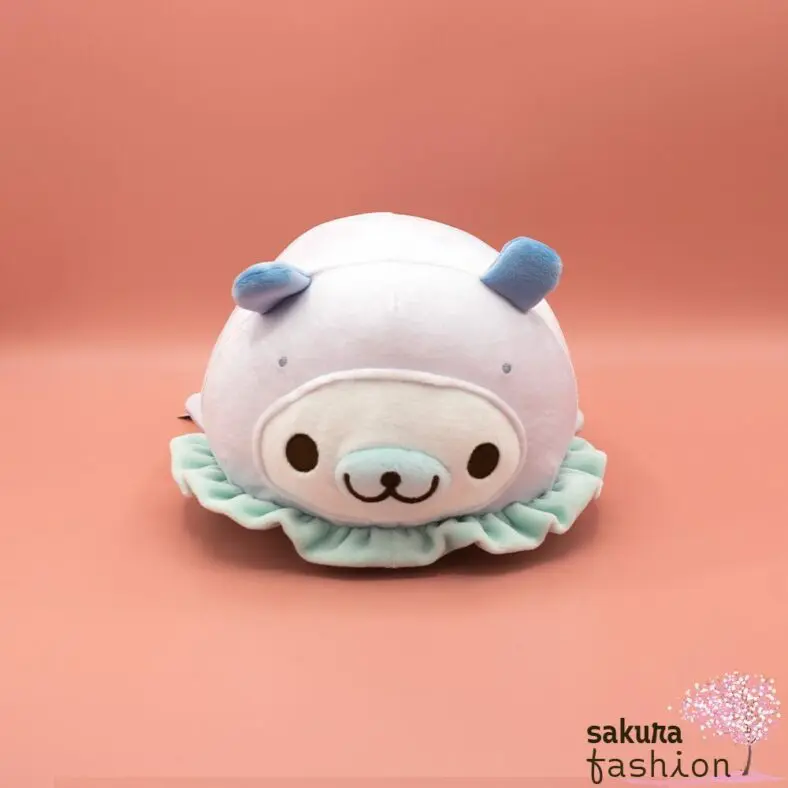 San-X Stofftier Weiße Robbe Mamegoma Verkleidet Meeresschneckenkostüm Blau Lila Gepunktet Mochi Stoff Weich Knuddelig Plüschtier Japan Kawaii Super Mochimochi Plush Toy (I Love Fuyofuyo, Mamegoma umiushi)