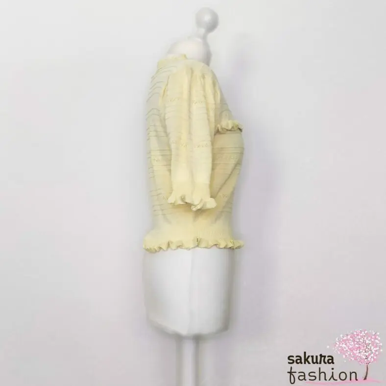 Liz Lisa Strickpullover Gelb Rüschen Halbarm Japan Kawaii border watermark knitting top yellow