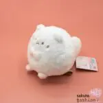 San-X Fanuwari Necolon Stofftier Mittelgroß Katze Weiß Pfote Rosa Bestickt Kugelrund Weich Flauschig Kuschelig Plüschtier Japan Kawaii stuffed toy (fluffy nekoron)