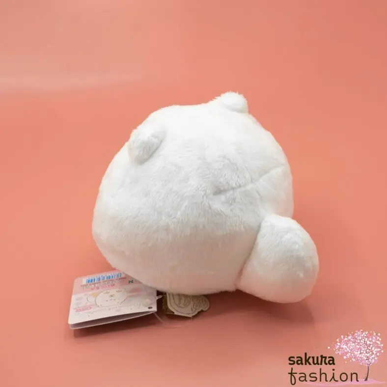 San-X Fanuwari Necolon Stofftier Mittelgroß Katze Weiß Pfote Rosa Bestickt Kugelrund Weich Flauschig Kuschelig Plüschtier Japan Kawaii stuffed toy (fluffy nekoron)