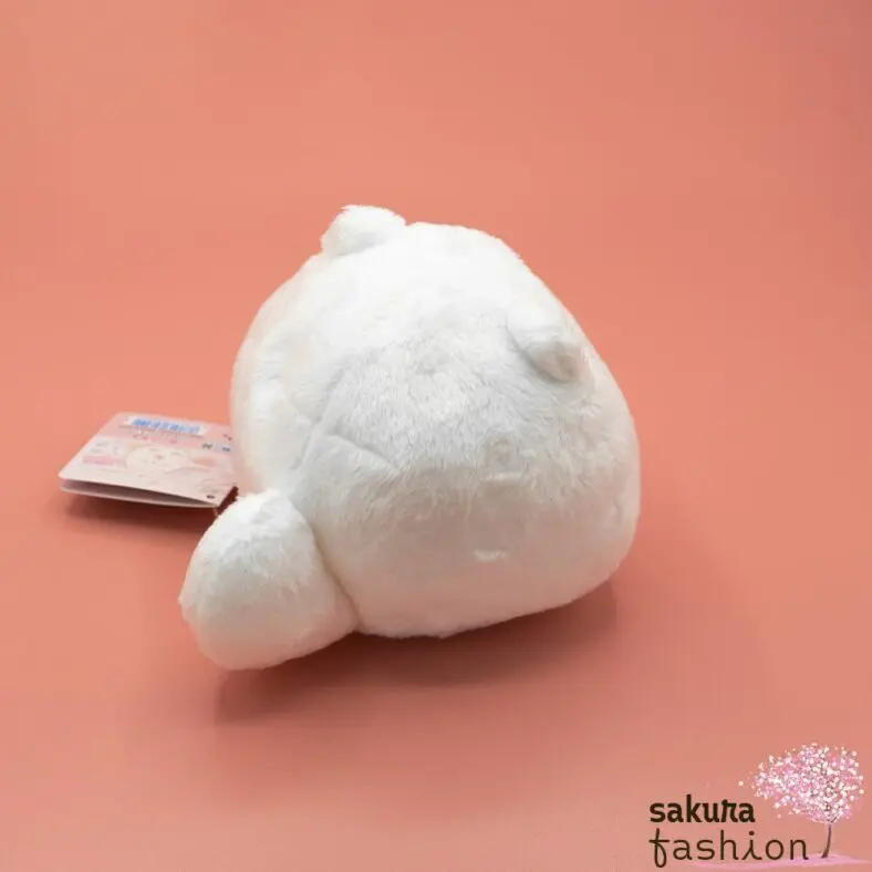 San-X Fanuwari Necolon Stofftier Mittelgroß Katze Weiß Pfote Rosa Bestickt Kugelrund Weich Flauschig Kuschelig Plüschtier Japan Kawaii stuffed toy (fluffy nekoron)