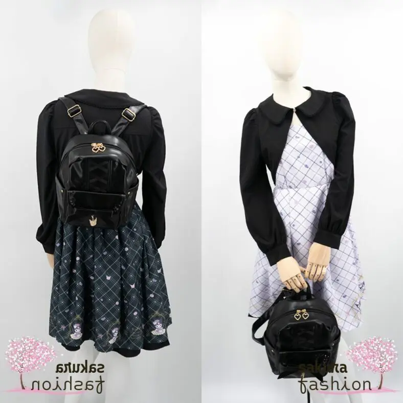 axes femme POETIQUE kuromi tea room dress Kuromi bagpack with charm
