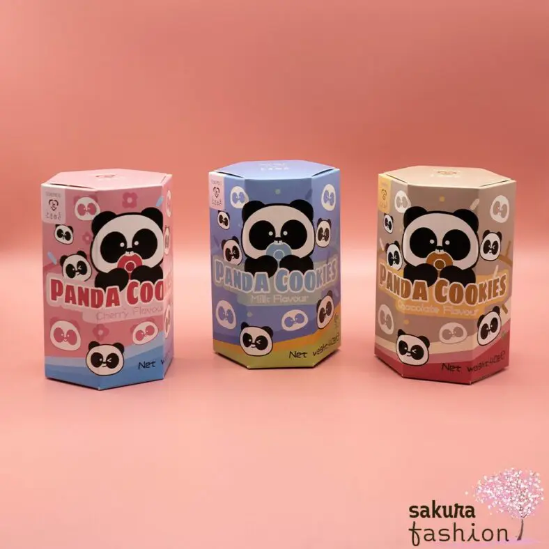 Tokimeki Panda Kekse Cremefüllung Zart Knusprig Süß Schokolade Kirsche Milchgeschmack Blau Rosa Beige Braun Japan panda cookies cherry chocolate milk