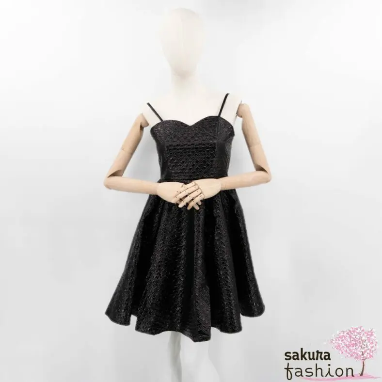 axes femme POETIQUE Kleid Weiß Jacquardmusterung Ausschnitt Herzförmig Träger Mini Kurz Japan Kawaii Feminin flare cami dress white