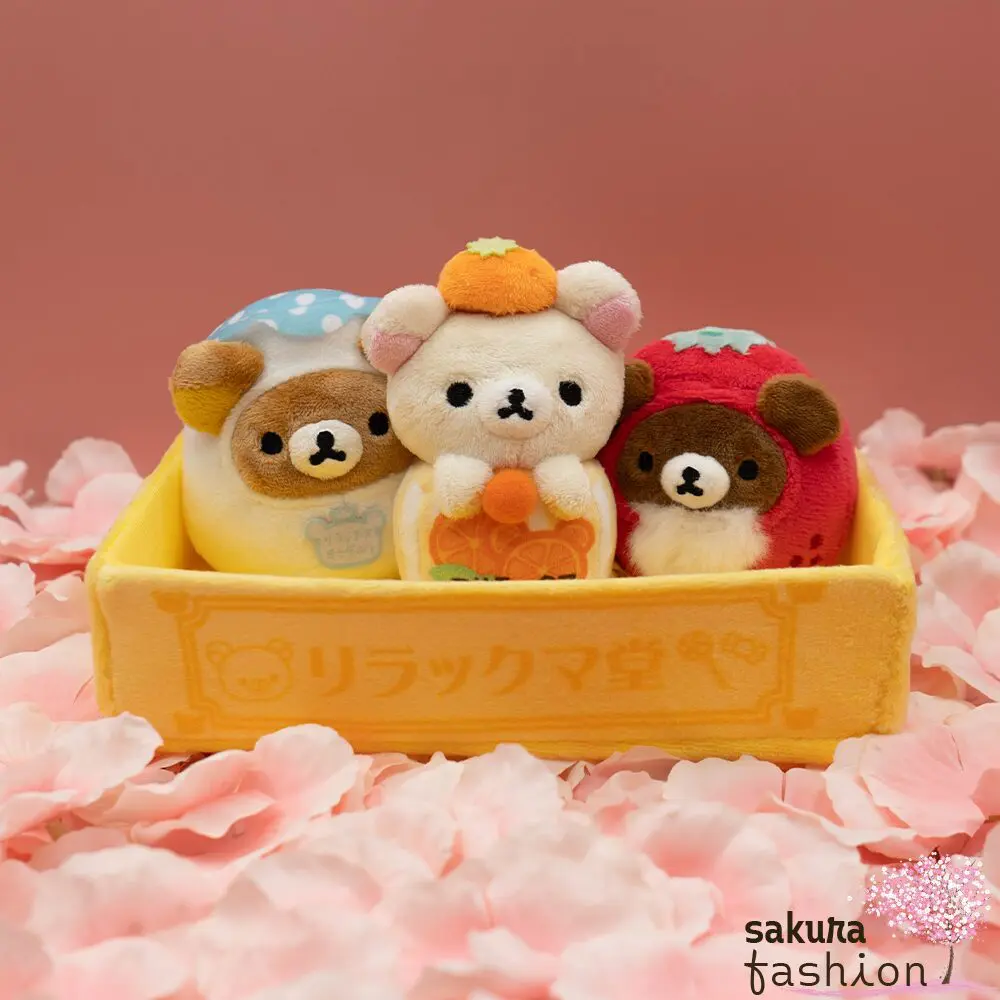 San-X Stofftier Plüschtier Set Bär Rilakkuma Chairoikoguma Braun Korlaikkuma Weiß Dagashi Süßigkeit Süßwaren Verkleidet Kostüm Limitiert Japan Kawaii rilakkuma dagashi plush toy set dagashi series