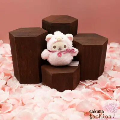 San-X kleines Stofftier Plüschtier Bär Korilakkuma Weiß Vogelkostüm Rosa Flauschig Weich Kuschelig Schwanensee Japan Kawaii tenori stuffed animal (swan and golden flower/korilakkuma)