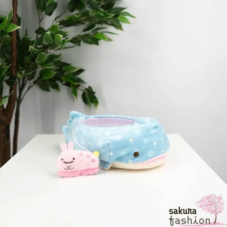 San-X Walhai Jinbesan Hase Umi Usagi Plüschtier Stofftier Aufbewahrungsbox Aufbewahrung Zubehör Mochi Bestickt Blau Rosa Punkte Sterne Japan Kawaii plush multi tray