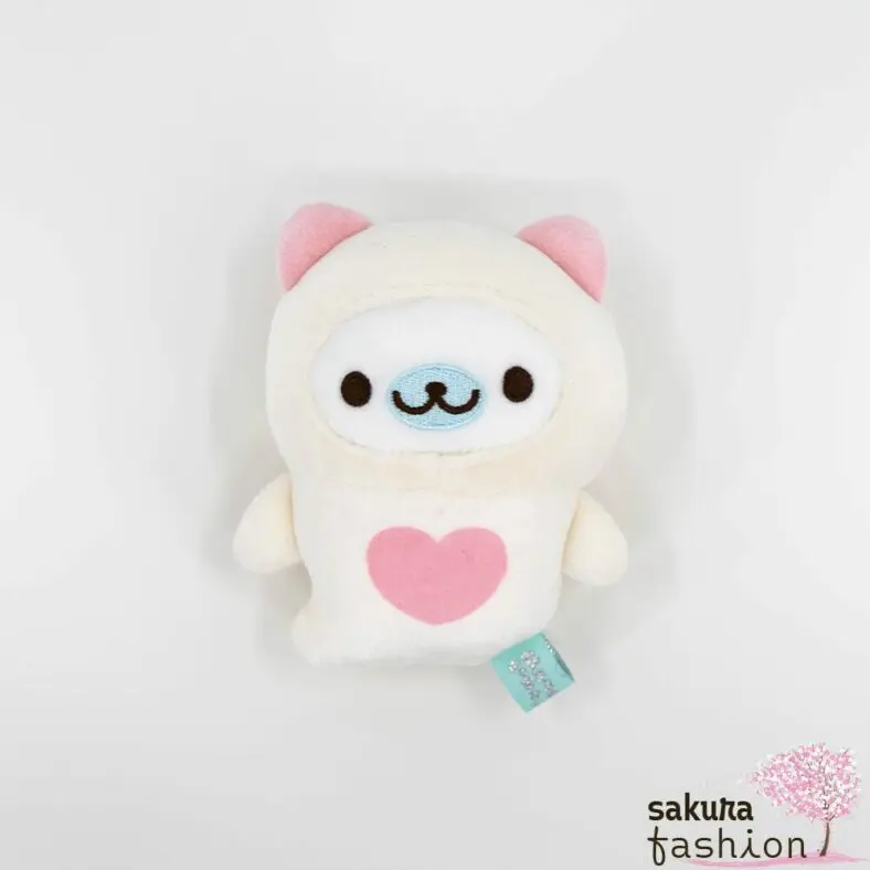 San-X Stofftier Weiße Robbe Mamegoma Verkleidet Ruderschneckenkostüm Beige Rosa Mochi Stoff Weich Knuddelig Plüschtier Japan Kawaii Super Mochimochi Plush Toy (I Love Fuyofuyo, Mamegoma Clione)