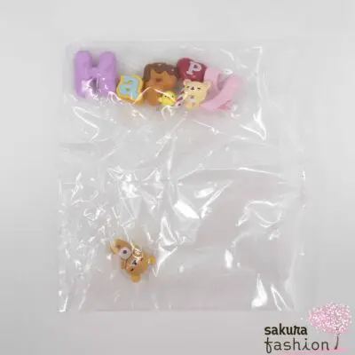 San-X Rilakkuma Figuren Sammelfigur Wortfigur Bär Korilakkuma Chairoikoguma Weiß Braun Vogelküken Kiiroitori Deko Japan Kawaii rilakkuma words set (happy)