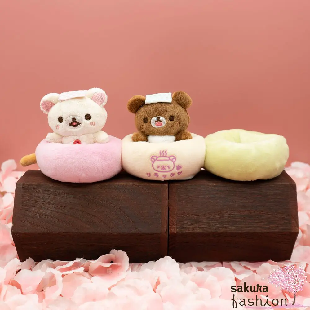 San-X Stofftier Plüschtier Set Bär Chairoikoguma Braun Korlaikkuma Weiß Dango Süßigkeit Süßwaren Limitiert Japan Kawaii dango no yu Set neko neko no yu