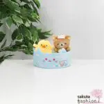 San-X Rilakkuma Stofftier Set Stoffbär Braun Rilakkuma Stoffvogelküken Gelb Kiiroitori Katzenpool Blau Sammelset Mount Fuji Japan Kawaii public bath stuffed animal set neko neko no yu