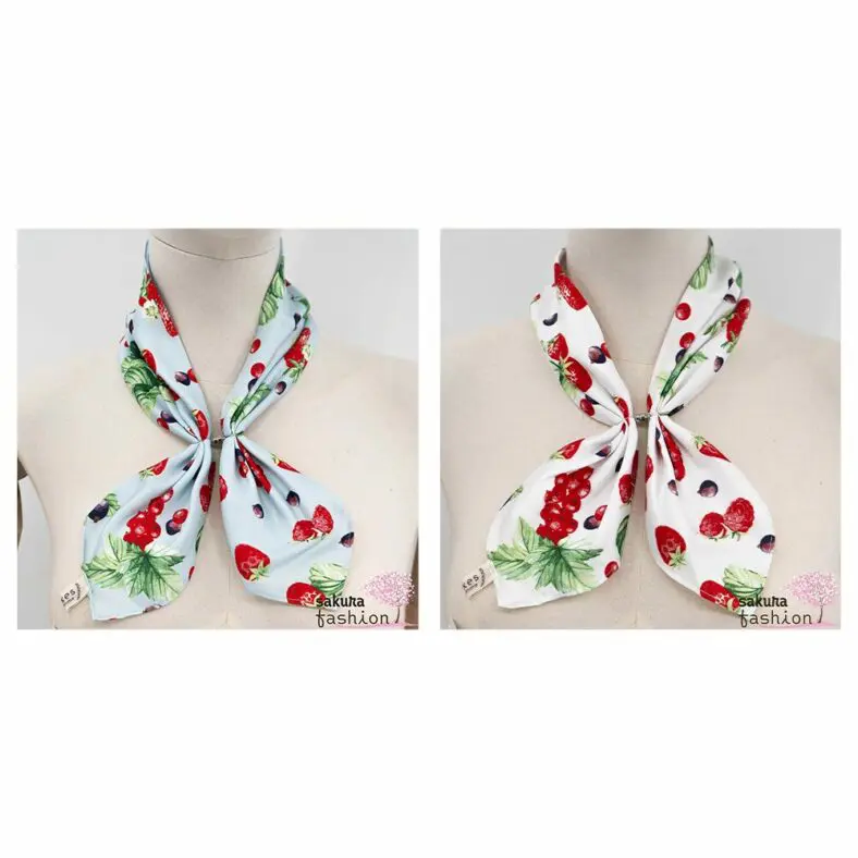 Axes Femme Kleiner Tuchschal Kühlungseffekt Früchtemuster Obstmotiv Magnetverschluss Modisch Japan Kawaii Feminin Accessoire