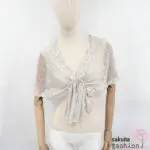 Axes Femme Spitzenschal Grau Perlendetail Weiß Japan Kawaii Feminin Accessoire lace shawl grey