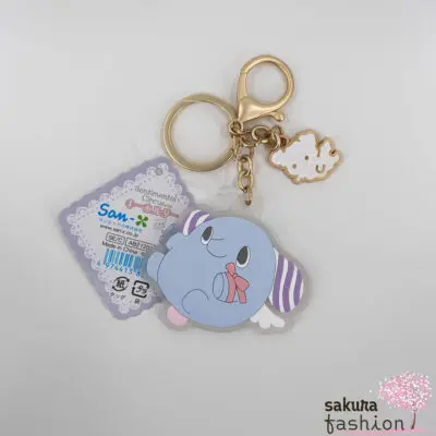 San-X Sentimental Circus Schlüsselanhänger Elefant Mouton Engel Blau Gestreift Japan Kawaii keychain remake at the window of a sky blue daydream