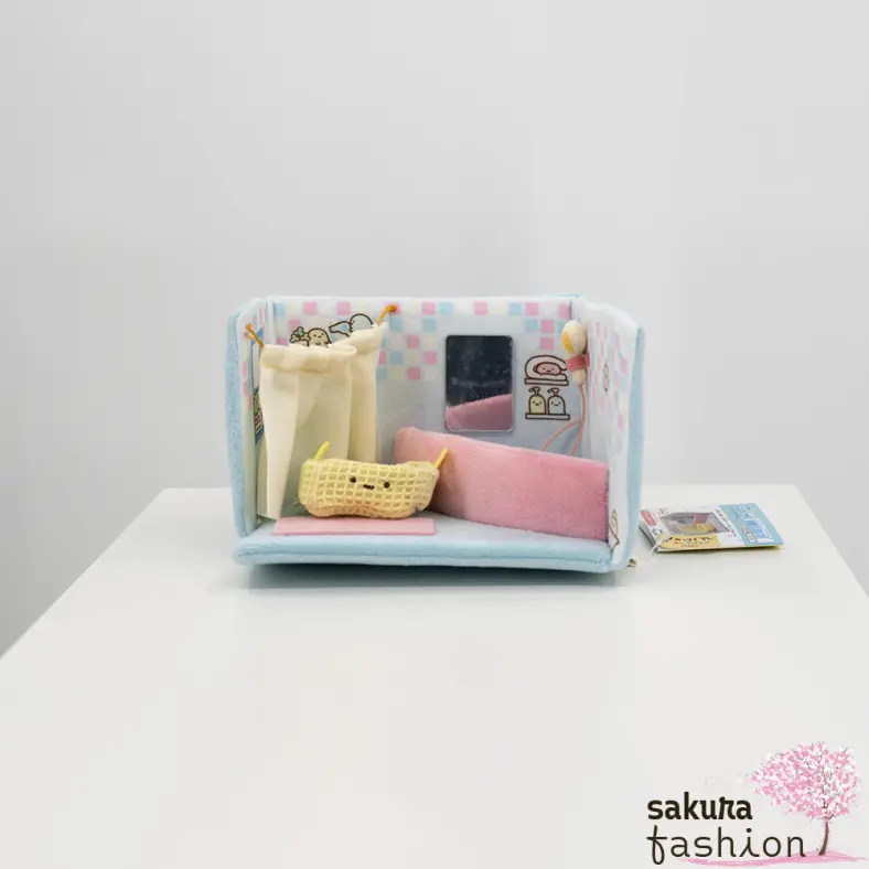 San-X Sumikko Gurashi Stofftier Mini Badezimmer Hausraum Plüschtier Sammeln Tenori Japan Kawaii scene plush toy (sumikkos bathroom)